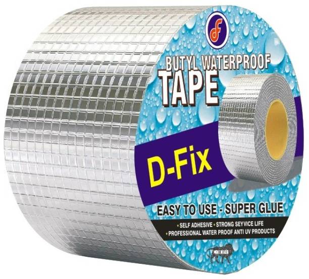 Dfix Aluminium Foil Tape Waterproof Adhesive Tape Sealing Butyl Rubber Tape ?Super Strong Tape Leakage Repair Waterproof Tape for Pipe Leakage, Roof Water Leakage Solution (Manual)