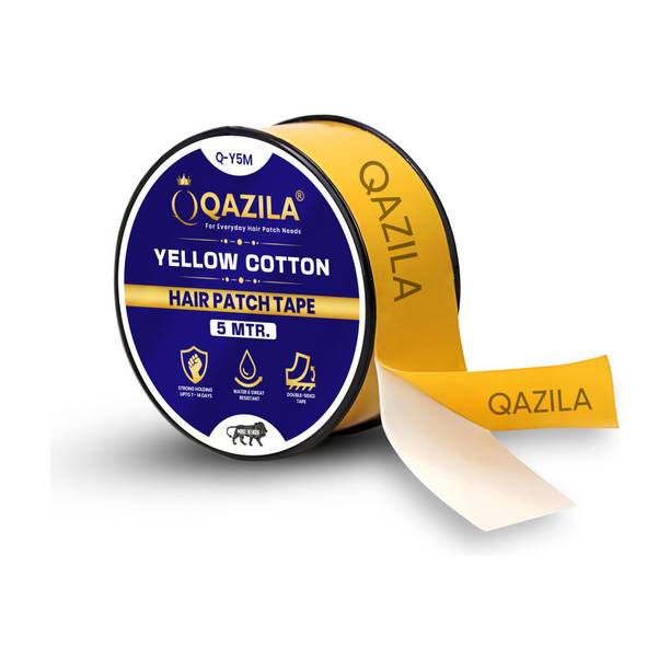 Qazila Hair Patch Tape| Double-sided| 5 meter length| 1 inch width Cotton Cloth Based Tape (Manual)