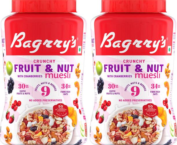 Bagrry's Fruit N Nut Cranberry Muesli Pack of 2 Plastic Bottle