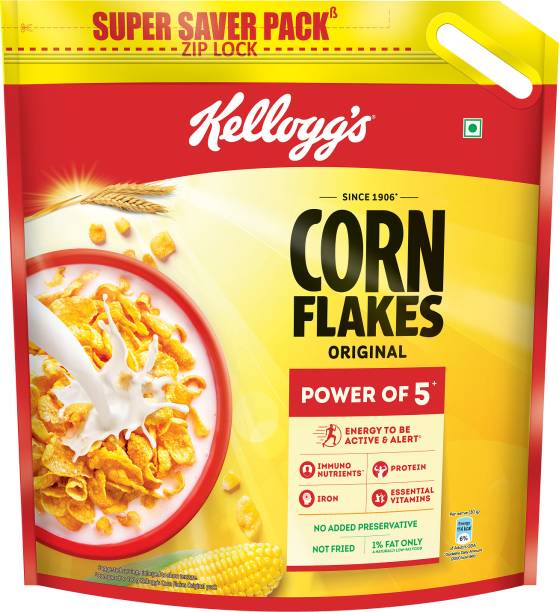 Kellogg's Corn Flakes Original, Power of Energy, Protein, Iron, Calcium & Vitamins Pouch