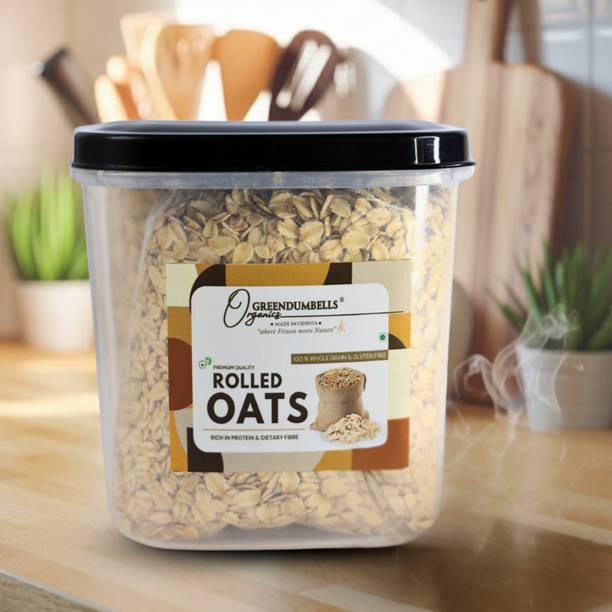 Green Dumbells Organics Jumbo Rolled Oats 850g | High Protein & Fibre | Gluten Free Jar