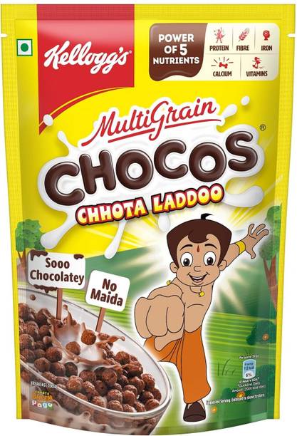 Kellogg's by NA Multigrain Chocos Chotta Ladoo Breakfast Cereal for Kids Source of Calcium Pouch