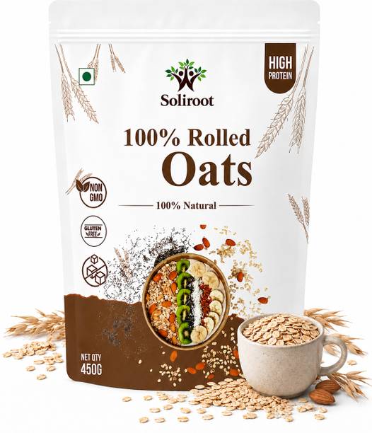 Soliroot Premium Protien Rich Rolled Oats | High Fiber Healthy Breakfast Whole Grain Oats Pouch