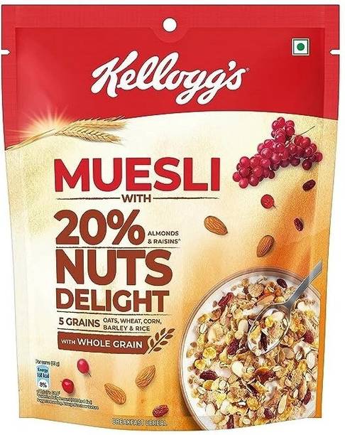 Kellogg's by NA Muesli 20% Nuts Delight Multigrain Breakfast Cereal Pouch