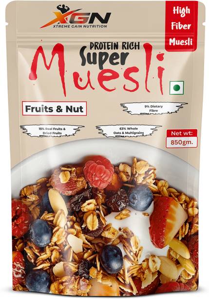 XGN XTREME GAIN NUTRITION XGN-Super Muesli Protein Rich, 850gm, Fruits and Nuts Pouch