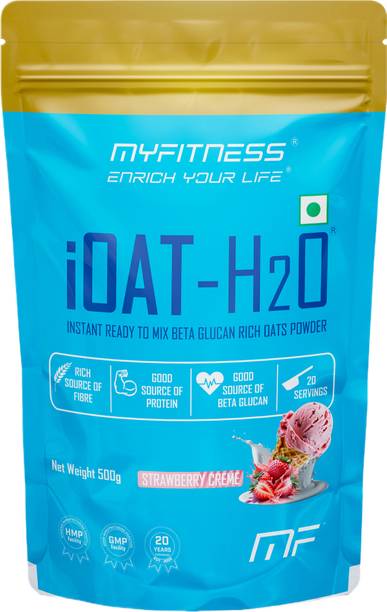 MYFITNESS iOat H2O | Strawberry Creme | 20 Servings | Ready To Mix Oats Powder | Oats Pouch