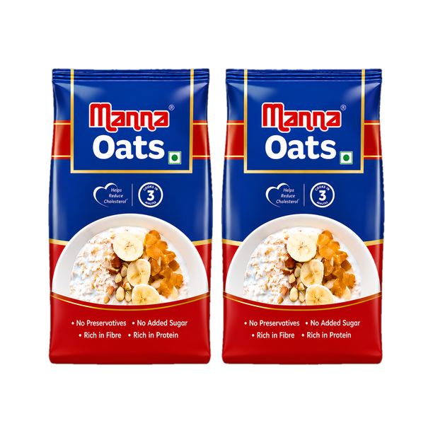 Manna by Southern Health Foods Oats 2kg - High Protein Oats & Fiber, Instant Wholegrain Breakfast Cereal Pouch