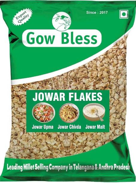 Gow Bless by Prabhakar Brand Jowar Flakes 500g | Sorghum Flakes | Nutritious & Crunchy Breakfast Option Pouch