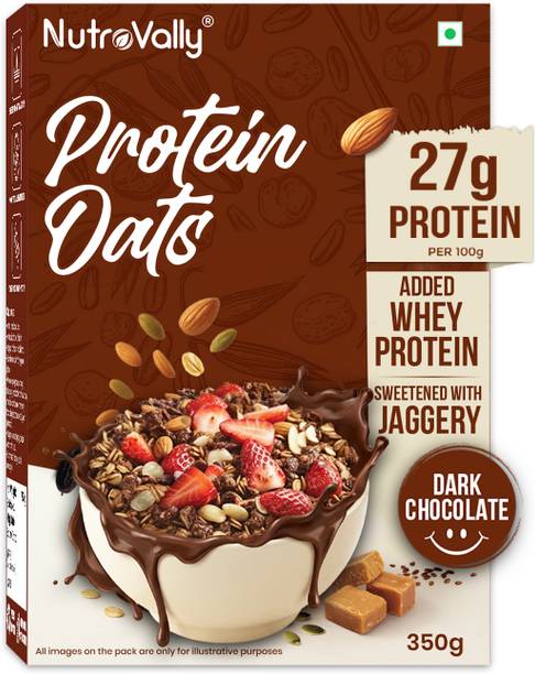 NutroVally by 27g Protein, Protein Oats Jaggery Sweetened 27g Protein Fiber Rich Box