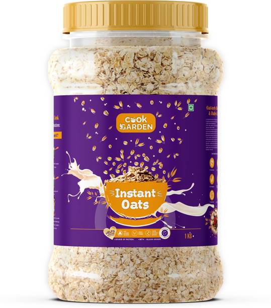 Cook Garden by COOKGARDEN Instant Oats, 100% Wholegrain Breakfast, High Protein and Fibre For Weight Loss, Jar