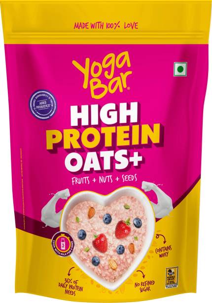 Yogabar High Protein Oats 850g|Fruits, Nuts&Seeds Oats|Protein Snack|Breakfast Cereal Pouch