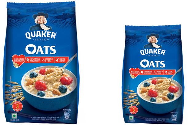 Quaker OATS MEAL PACK OF 2 (1000GRAMS + 400GRAMS) Vacuum Pack