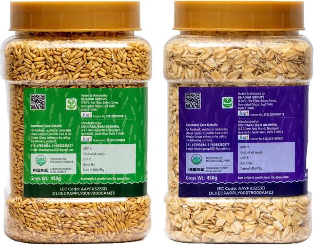 siridhanyalu High Fibre, Gluten Free,Rolled and Whole grain Oats Combo, No Preservatives Jar