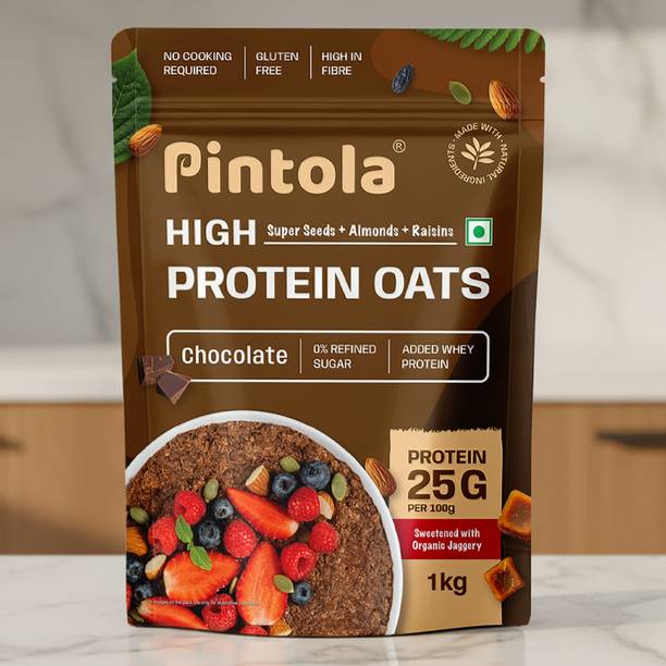 પિંટોળા 22g High Protein Oats, Dark Chocolate, Oats for weight loss, Breakfast Cereals