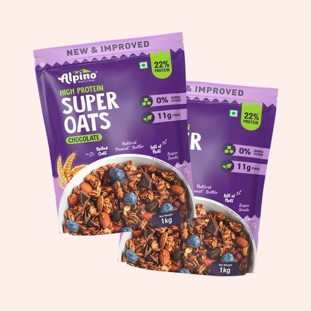 अल्पीनो हाई प्रोटीन सुपर ओट्ज चॉकलेट | 21% हाई प्रोटीन | मेड विथ रोल्ड ओट्ज