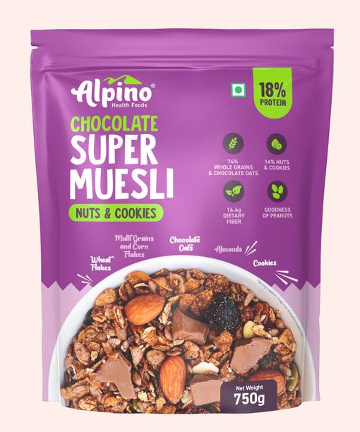 अल्पिनो सुपर चॉकलेट मूसली नट्स एंड कुकीज़ 750g