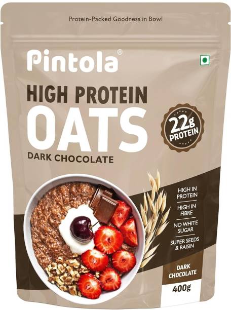 pintola 22g High Protein Oats, Dark Chocolate, Oats for weight loss, Breakfast Cereals Pouch