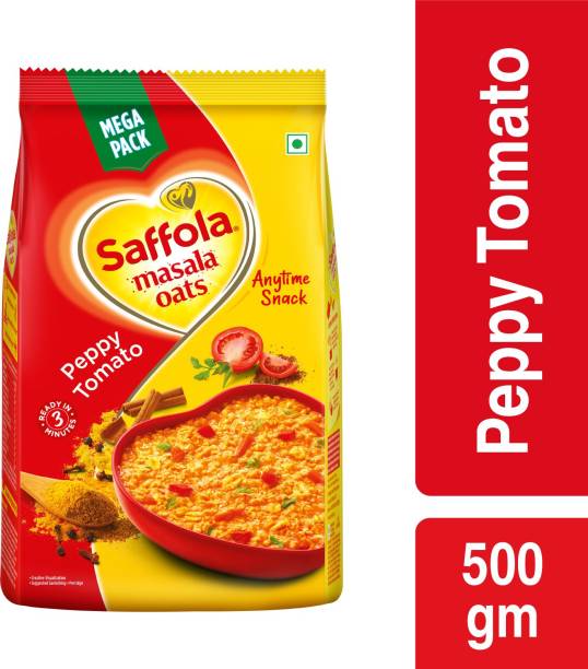 Saffola Masala Oats, Tasty Evening , Healthy Snack, Peppy Tomato Pouch