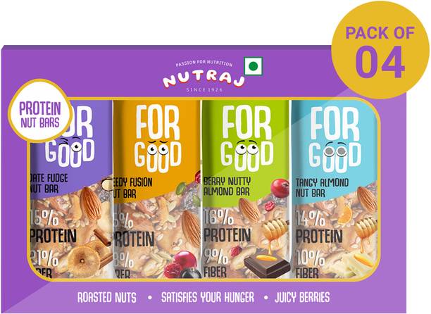 Nutraj Protein Nut Bars 400g (25g x 16 ), Breakfast Protein Bars, Dry Fruit Protein Bar Box