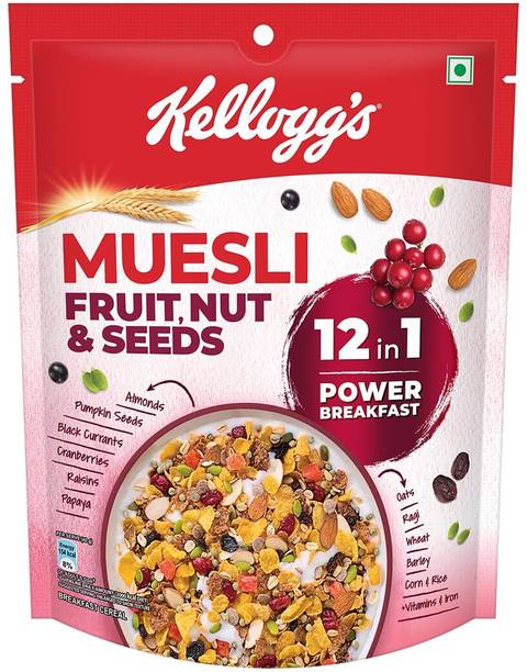 Kellogg's by NA MUESLI FRUIT NUT & SEEDS 12-In-1 Power Breakfast India's No. 1 Muesli Pouch