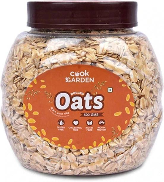 Cook Garden by COOKGARDEN Rolled Oats, 100% Wholegrain Breakfast, High Protein and Fibre for Weight Loss, Jar
