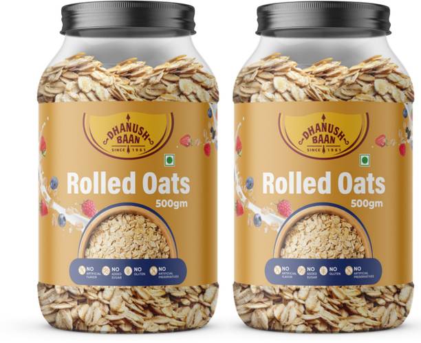 Dhanush Baan by Dhanush baan Natural Premium High Protein Rolled Oats Jar