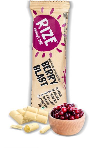 Rize Berry Blast Energy Bar, 6g Protein bar with No Sugar, Caffeine and Taurine Boost Box