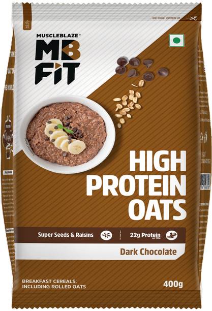 MUSCLEBLAZE High Protein Oats with Added Probiotic, Gluten Free, Dark Chocolate Pouch