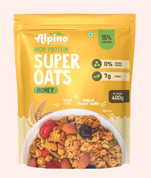 अल्पीनो हाई प्रोटीन सुपर रोल्ड ओट्ज हनी 400g