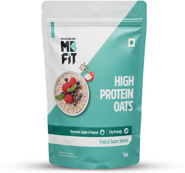 मसलब्लेज़ फिट हाई प्रोटीन ओट्ज, 23 g प्रोटीन, फॉर वेट मैनेजमेंट, फ्रूट एंड सुपर सीड्स