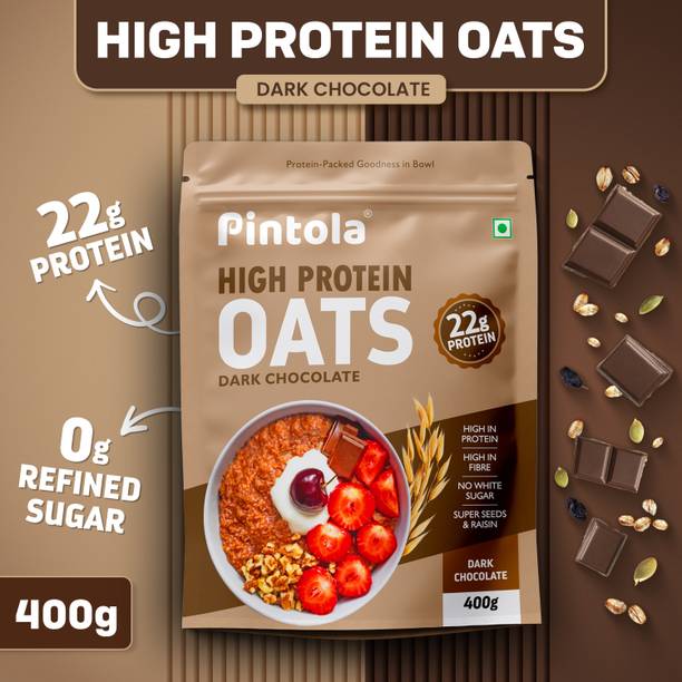 Pintola 22g High Protein Oats, Dark Chocolate, Oats for weight loss, Breakfast Cereals Pouch