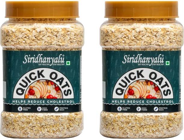 siridhanyalu by Siridhanyalu Quick Oats | High Fibre, Gluten Free,No Preservatives,Rich in Protein Jar