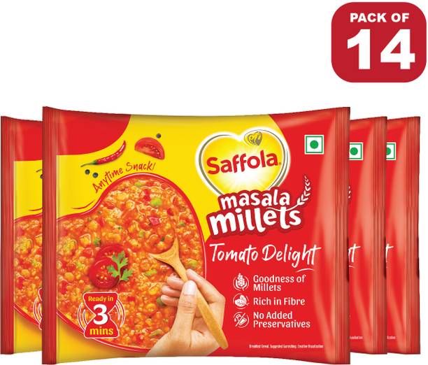 Saffola by Saffola Masala Millets Tomato Delight | Lower in calories, Rich in Fibre Pouch
