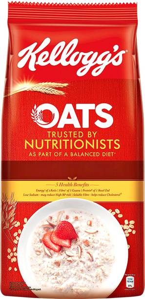 Kellogg's Rolled Oats Trusted by Nutritionists, High in Protein & Fibre, Breakfast Oats Pouch