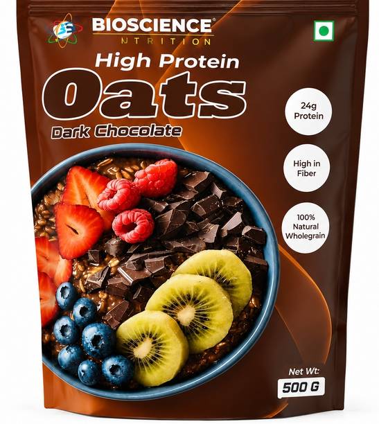 Bio Science Nutrition by Bio Science Nutrition High Protein Oats Dark Chocolate | 24g Protein | High Fibre Whole Grain Oats Pouch