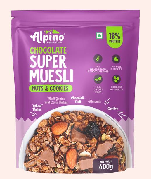 अल्पीनो सुपर चॉकलेट मूसली नट्स एंड कुकीज़ 400g