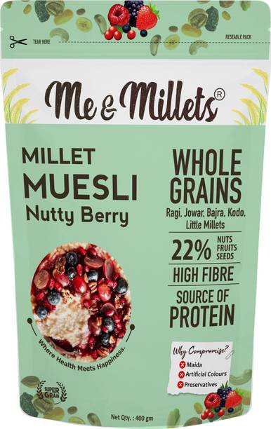 ME & MILLETS Millets Muesli Nutty Berry 400 g Pouch