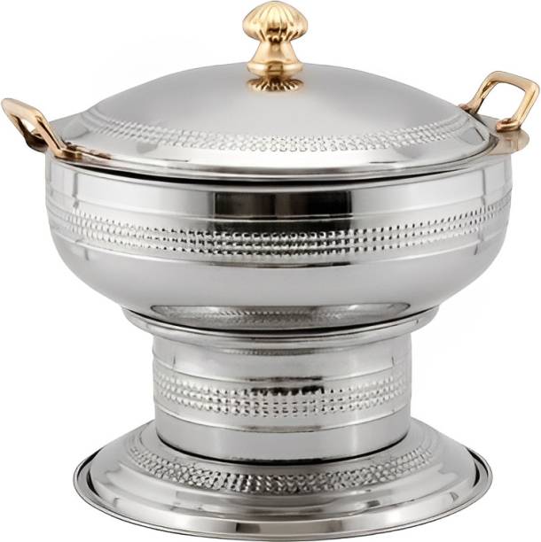 Designerobjects Stainless Steel Round Chafing Dish with Lid Round Chafing Dish