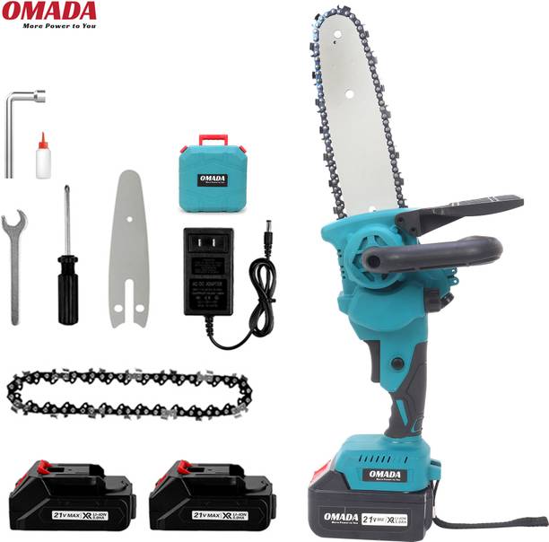 Omada Powerfull 8 Inch Chain Saw with Security Lock Cordless 8-Inch with 2 Batteries Corded & Cordless Chainsaw
