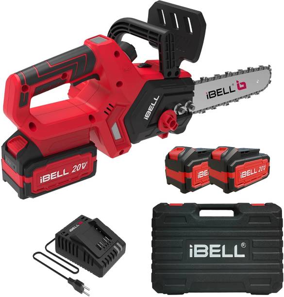 iBELL BS20-12 Cordless Brushless Chainsaw, 1200W, 20V Max, 12” Guide Bar, 2 x 4.0Ah Li-Ion Battery, 4500 RPM, 3/8” Chain Pitch, Tree & Branch Cutter with BMC, Cordless Chainsaw