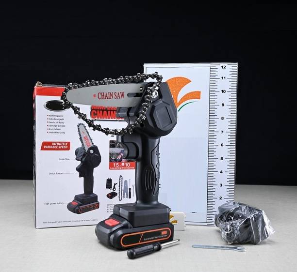 Xydrozen 48W Electric Chain Saw Machine with Two Batteries Procut One Hand Portable Chain Saw for Tree Trimming Cordless Chainsaw
