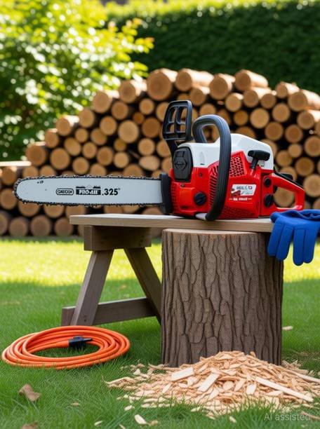 iBELL Petrol Chainsaw IBL 1856CS 2-Stroke ,56cc,18" Oregon Bar & Oilomatic Chain, Max ,2.4kW (3.2 HP),550ml Fuel Tank – Easy Starter,Fuel Primer, Anti-Freeze, Fuel Chainsaw