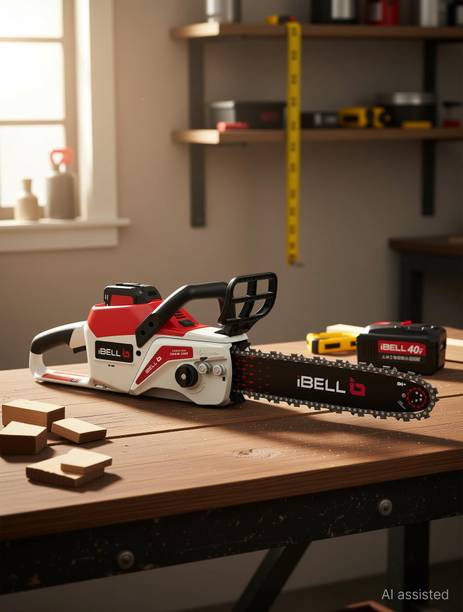 iBELL IBL BS40-16 Cordless Brushless Chainsaw 40V, 2000W High-Performance Motor, 28000 RPM,16" Guide Bar,Automatic Chain Lubrication,Bumper Spikes,Low Kickback Design, Cordless Chainsaw