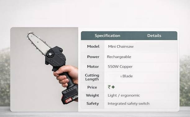 WunderVoX Dual Battery Cordless Mini Chainsaw 48V 6 Inch Wood Cutting Tool Dual Battery Cordless Mini Chainsaw 48V 6 Inch Wood Cutting Tool Cordless Chainsaw