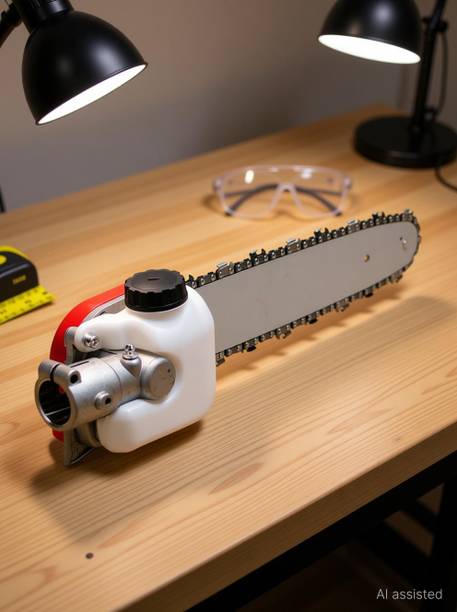 LUCK INTERNATIONAL Heavy Duty 26mm 9-Spline Chainsaw Attachment for Brush Cutter 1ft Bar Length Pole Saw | Compatible with 26mm Guide Bar & Chain Fuel Chainsaw