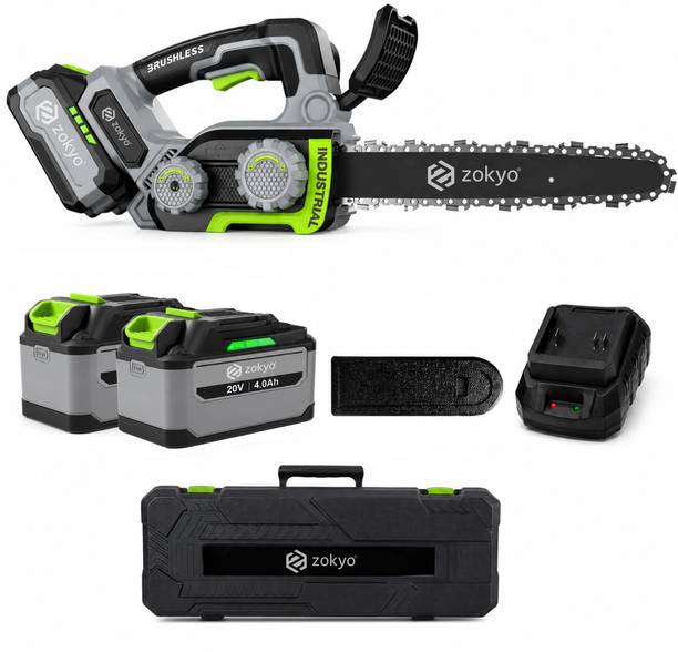 ZOKYO WT BS18-12 Cordless Chainsaw Brushless 21V,800W Motor,5780 RPM, 2 x 4.0Ah Li-Ion Batteries, 12-Inch Guide Bar, 13m/s Chain Speed, Automatic Chain Lubrication Cordless Chainsaw