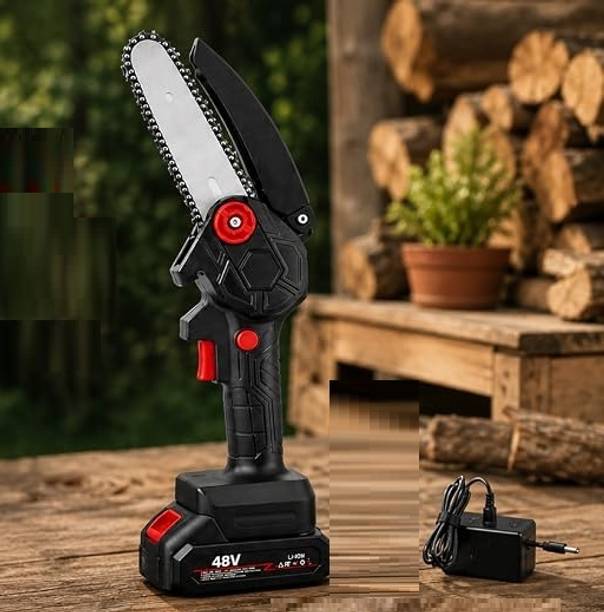 WunderVoX 6 Inch 48V Mini Chainsaw Battery Powered Cordless Wood Pruning Saw 6 Inch 48V Mini Chainsaw Battery Powered Cordless Wood Pruning Saw Cordless Chainsaw