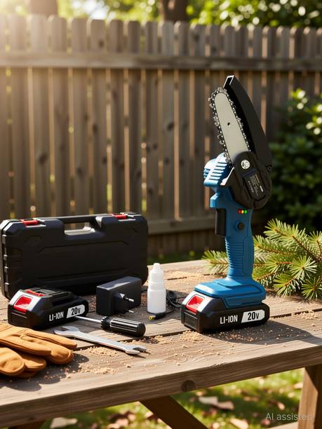 Tomahawk T284A 4inch, 1 Hand Handheld Chainsaw for Tree Trimming & Branch Pruning Wood Cutting Cordless Chainsaw