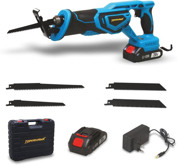 Tomahawk TCRS 0160-Reciprocal Saw 20V 3000 SPM Versatile Cutting Tool Depth: 250mm Wood 130mm Plastic 20mm Metal Cordless Chainsaw