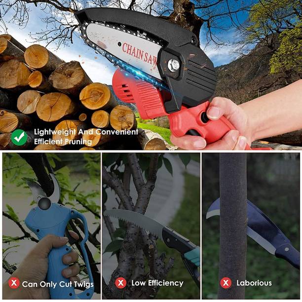 Xydrozen 2BEC-64 HEAVY DUTY 4inch Mini Chain Saw for Pruning Tree Branch Cordless Chainsaw